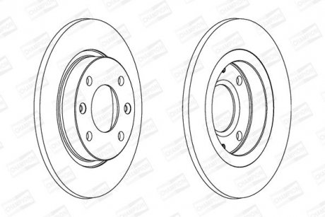 Тормозной диск передний Peugeot 106, 205, 306, 309, 405 / Citroen AX, C15, Saxo, ZX CHAMPION 561253CH (фото 1)