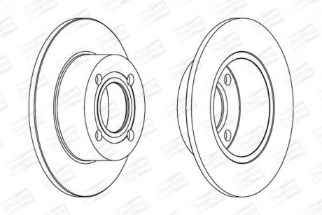 VW Диск тормозной задн. 10mm Audi 80/100 82-96 CHAMPION 561312CH