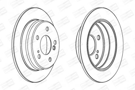 Диск тормозной задний (кратно 2шт.) MB (W201, W124) CHAMPION 561333CH
