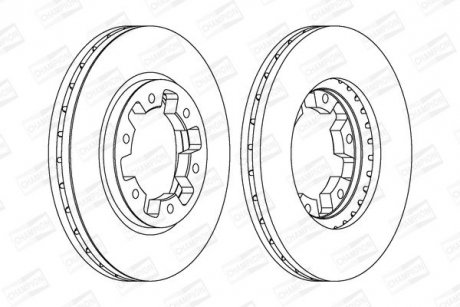 Тормозной диск передний Ford Maverick / Nissan Pick Up, Pathfinder I, II, Terrano I, II CHAMPION 561523CH