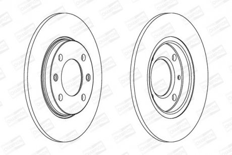 Тормозной диск задний Citroen Saxo, Xsara / Peugeot 106, 206, 306, 309 CHAMPION 561555CH