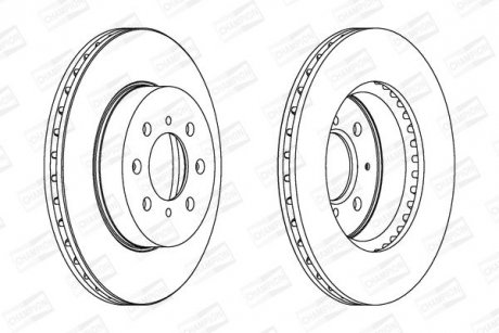 Тормозной диск передний Honda City V, Civic IV, V, VI, VII, CRX, Insight, Jazz III, IV / Rover / MG CHAMPION 561630CH