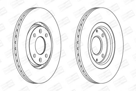 CITROEN Диск тормозной передн.Xantia,Xsara,Peugeot 306 93- CHAMPION 561705CH