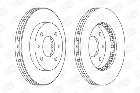 Диск тормозной передний (кратно 2шт.) Volvo S40, V40/Mitsubishi Carisma, Galant, Lancer (98-) CHAMPION 561926CH (фото 1)