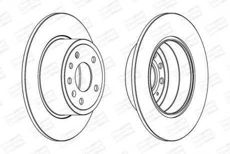 Диск тормозной задний (кратно 2) Opel/Vauxhall Vectra CHAMPION 561962CH (фото 1)