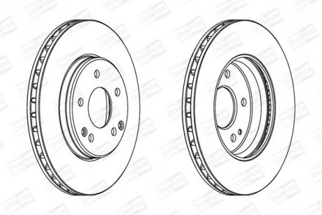 Тормозной диск передний Mercedes C-Class, E-Class, CLK, SLK CHAMPION 562013CH (фото 1)