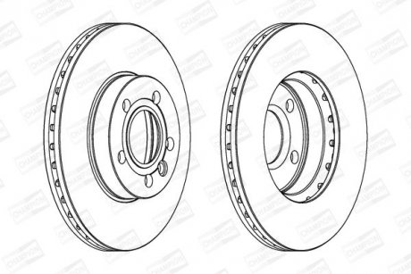 Диск тормозной передний (кратно 2шт.) Ford Galaxy (95-)/VW Sharan (95-) CHAMPION 562043CH