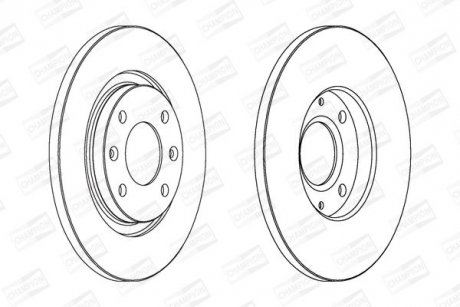 Гальмівний диск передній Peugeot 301, Partner / Citroen Berlingo, C2, C3, C4 CHAMPION 562044CH