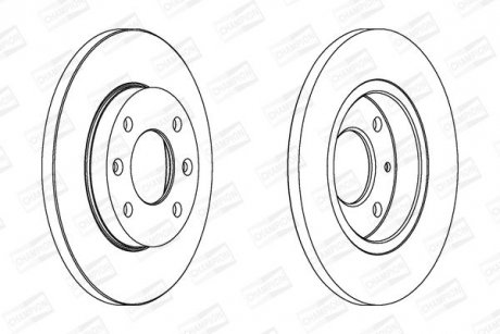 Диск тормозной передний (кратно 2) Citroen Xsara (N1) (97-05) / Peugeot 206 Hatchback (2A/C) (98-12) CHAMPION 562055CH (фото 1)