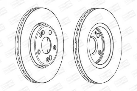 Тормозной диск передний Renault Escape III, Kangoo, Laguna I, Safrane, Scenic I CHAMPION 562104CH