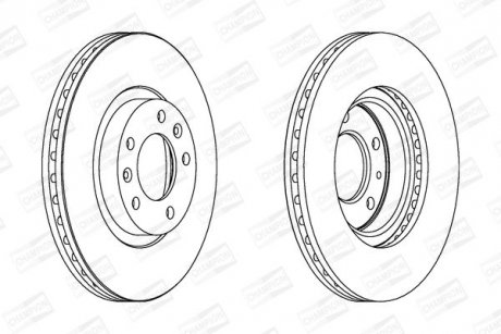 Гальмівний диск передній Peugeot 607 CHAMPION 562126CH