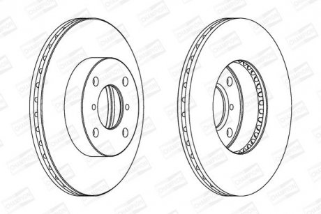 SUZUKI Диск тормозной передний Liana 02-, Baleno 1.8/1.9TD CHAMPION 562179CH