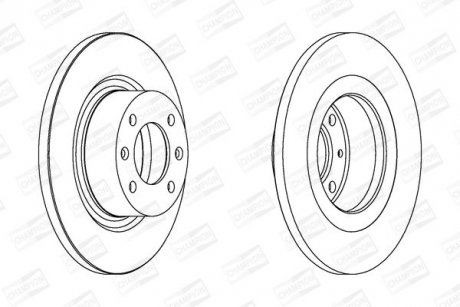 CITROEN Тормозной диск задний C5 01-08 CHAMPION 562189CH