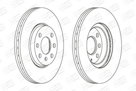 Гальмівний диск передній OPEL COMBO, CORSA, MERIVA, TIGRA CHAMPION 562196CH