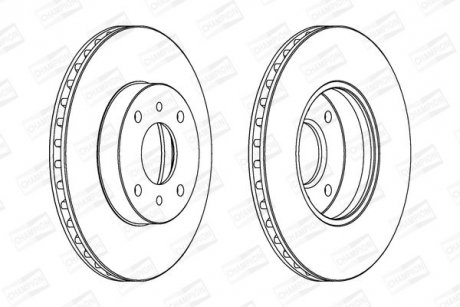 Тормозной диск передний NISSAN 200SX, ALMERA, PRIMERA CHAMPION 562232CH (фото 1)