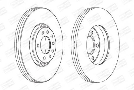 Тормозной диск передний Opel Astra, Corsa, Meriva, Vectra, Zafira / Saab 9-5 CHAMPION 562240CH