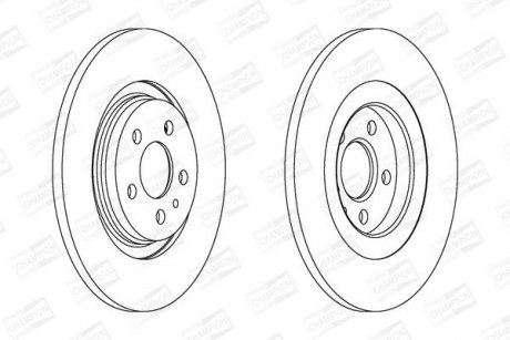 Гальмівний диск задній Peugeot Expert, 807 / Citroen Jumpy, C8 / Fiat Ulysse / Lancia Phedra CHAMPION 562246CH
