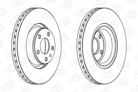 Тормозной диск передний Audi A6 C6 / A8 D3 / Saab 9-5 CHAMPION 562265CH1