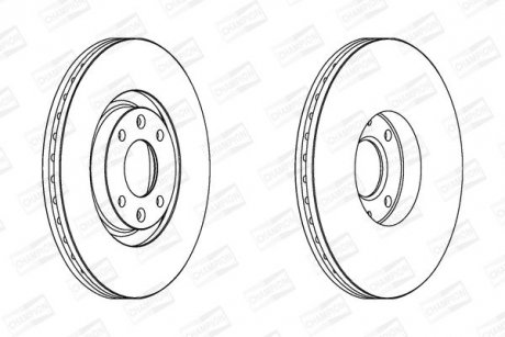 Гальмівний диск передній CITROËN C4/ C4 PICASSO/ C4 GRAND PICASSO CHAMPION 562267CH