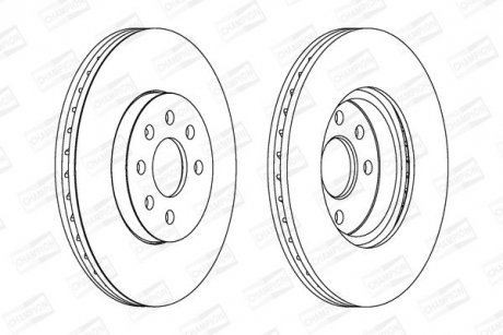 Гальмівний диск передній OPEL ASTRA, COMBO, MERIVA CHAMPION 562278CH