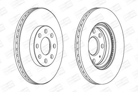 Тормозной диск передний Opel Corsa / Fiat Punto / Abarth CHAMPION 562304CH