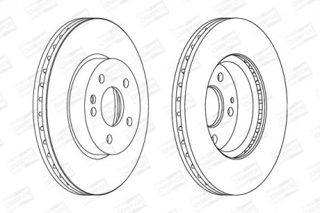 Диск тормозной передний (кратно 2) MB V-Class (W447) (14-), Viano (W639) (03-) CHAMPION 562392CH