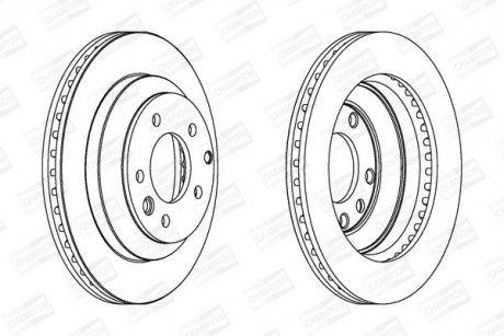 Диск тормозной задний (кратно 2) Audi Q7 (4Lb) (06-16)/Porsche Cayenne (92A) (10-) CHAMPION 562393CH