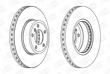 Диск тормозной передний Bmw 5 (E60) (01-10), 5 Touring (E61) (04-10) (562397CH-1) CHAMPION 562397CH1