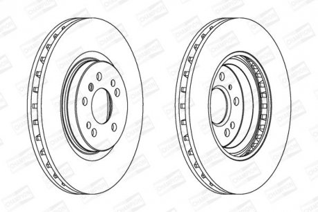 Гальмівний диск передній Mercedes M-Class (W164), R-Class (W251, V251) CHAMPION 562403CH1