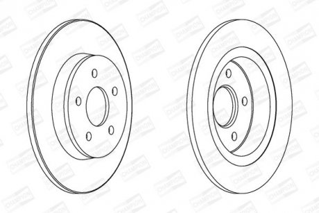 Гальмівний диск задній FORD C-MAX, FOCUS C-MAX, FOCUS/ VOLVO C30, C70, S40, V40, V50 CHAMPION 562411CH