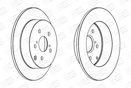 Гальмівний диск задній Toyota Corolla (E12) CHAMPION 562415CH