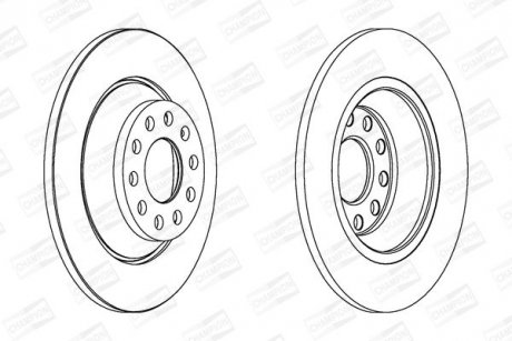 Гальмівний диск задній Audi A6 (4F2, C6) Allroad (4FH, C6) Avant (4F5, C6) CHAMPION 562438CH