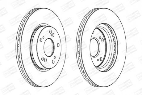 HONDA Диск тормозной передн.Civic 05 - (282*23) CHAMPION 562457CH