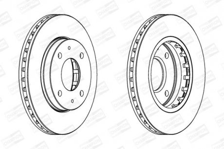 Диск тормозной передний (кратно 2) Hyundai Elantra III (Xd) (00-06), Elantra III Saloon (Xd) (00-06) CHAMPION 562459CH