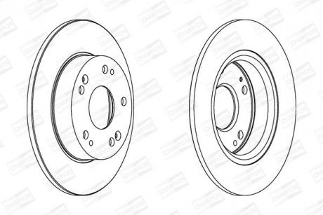 Диск тормозной задний (кратно 2шт.) Honda Civic VII CHAMPION 562544CH
