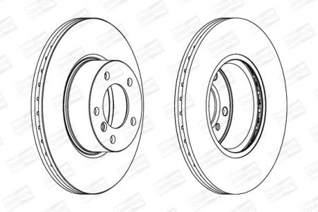 Диск тормозной передний (кратно 2) Bmw 3 (E90) (04-12), 3 (F30, F80) (11-18), 3 Touring (E91) (04-12) CHAMPION 562618CH