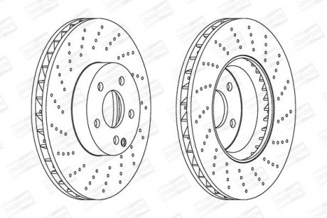DB Диск тормозной передн.W204 04- (спорт.пакет) CHAMPION 562634CH-1
