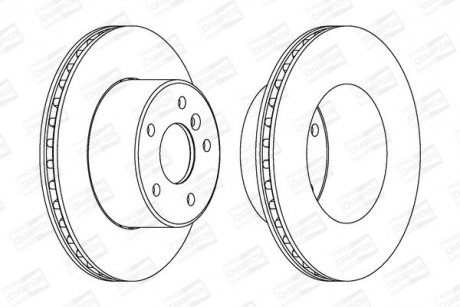 Тормозной диск передний Land Rover Discovery II CHAMPION 562685CH1