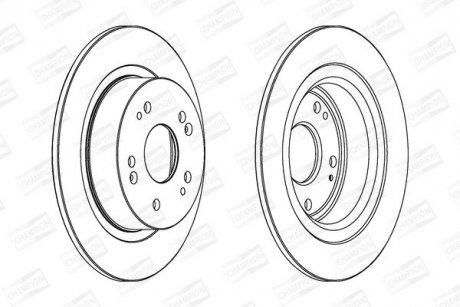 Тормозной диск задний Honda Accord VIII, HR-V CHAMPION 562687CH