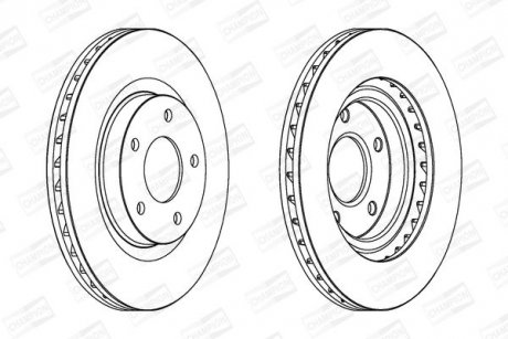 Гальмівний диск передній Mitsubishi ASX / Jeep Compas, Patriot / Dodge Avenger, Caliber / Chrysler CHAMPION 562790CH