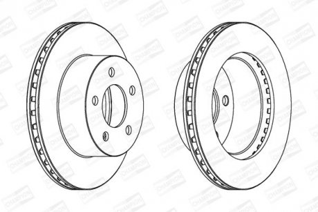 JEEP Диск тормозной передний Cherokee,Grand Cherokee,Wrangler 84-07 CHAMPION 562802CH