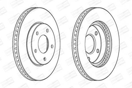 Диск тормозной передний (кратно 2шт.) Mitsubishi Lancer, Space Runner CHAMPION 562820CH (фото 1)