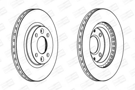 Диск тормозной передний (кратно 2) Renault Logan II (12-), Sandero II (12-), Clio IV (Bh_) (12-) CHAMPION 562960CH