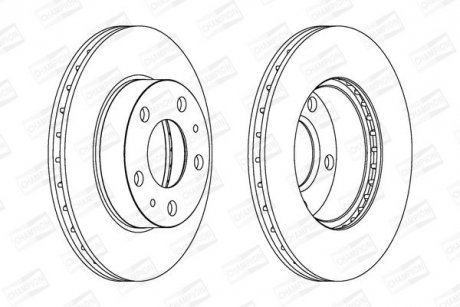 Диск гальмівний передній (кратно 2) Citroen Jumper Van (230L) (94-02) / Fiat Ducato (250_) (06-) CHAMPION 563021CH (фото 1)