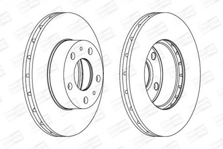 Диск тормозной передний (кратно 2шт.) Fiat Ducato CHAMPION 563026CH