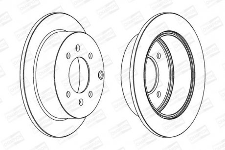 Гальмівний диск задній Hyundai Matrix / Sonata / Kia Magentis CHAMPION 563042CH (фото 1)