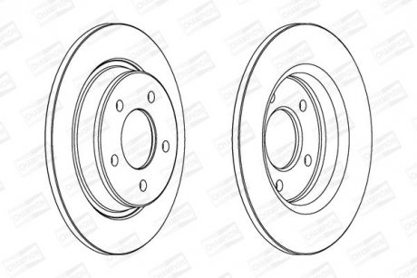 MAZDA Диск тормозной задн.&quot;15&quot; Mazda 3/5 1.8/2.0/2.3 CHAMPION 563043CH (фото 1)