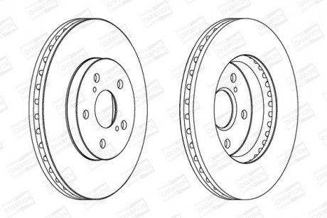 Гальмівний диск передній Toyota Camry, Harrier, Previa / Lexus ES, RX CHAMPION 563047CH (фото 1)