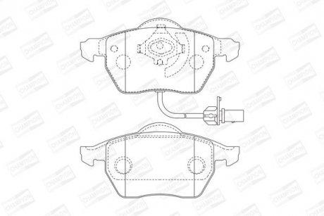 VW Тормозные колодки перед. AUDI A4/6Passat -05Skoda Superb (овальный разъем) CHAMPION 573037CH