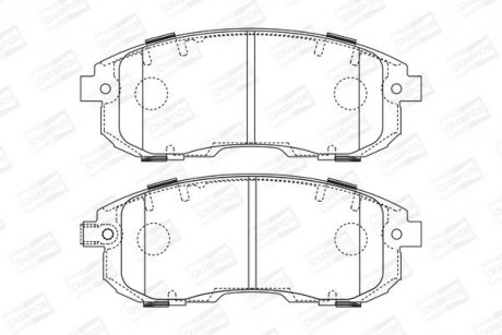 Колодки тормозные дисковые передние FIAT SEDICI (189_) 06-14|SUZUKI SX4 (EY, GY) 06- CHAMPION 573646CH (фото 1)